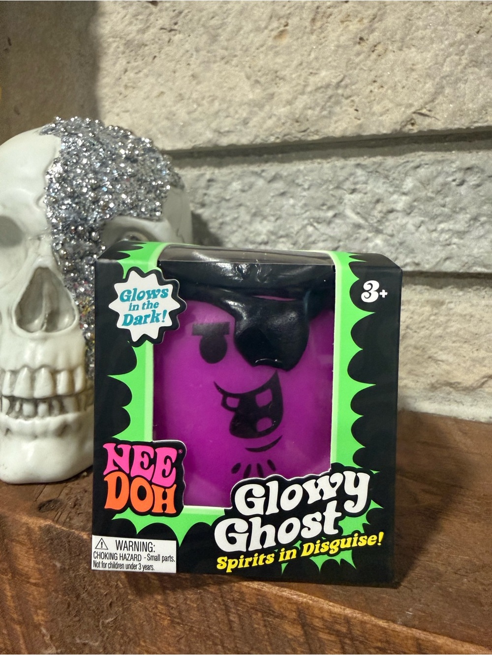 NeeDoh Glowy Ghost Squishy Toy - Purple (Glows in the Dark)